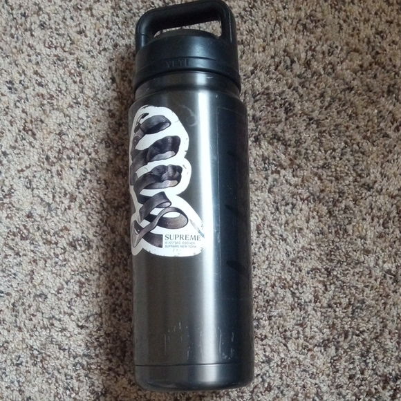 YETI Black Water Bottle with Stickers - Picture 2 of 4